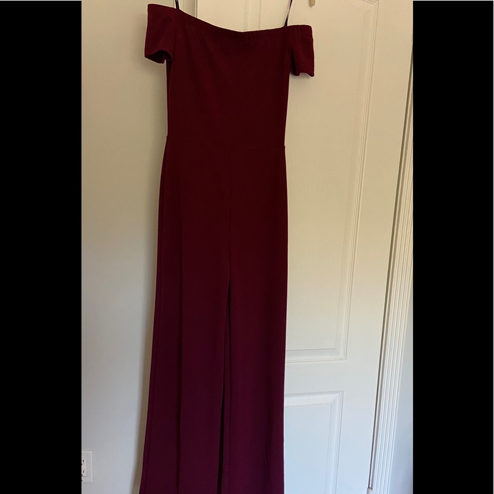 Lulus burgundy jumpsuit